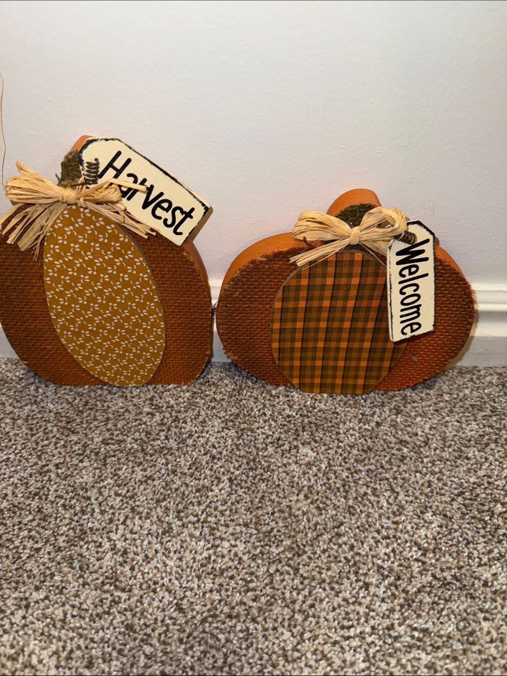 Harvest & Welcome Rustic Orange Pumpkin Set